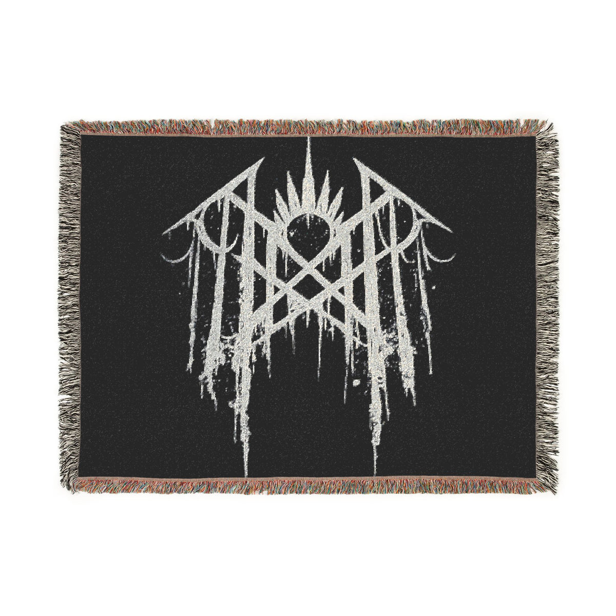 Gothic Woven Blanket Alternative Home Decor Dark Academia Throw Emo Gothic Couch Blanket Black Woven Throw Grunge Room Decor