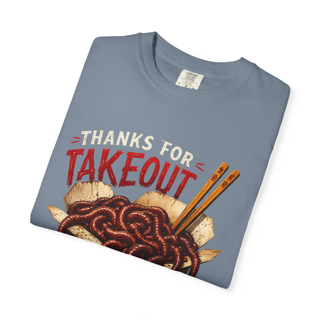 Funny Worm Takeout Shirt Extra Protein Tee Weird Graphic T Shirt Dark Humor Streetwear Vintage Style Unisex Tee Food Joke Shirt