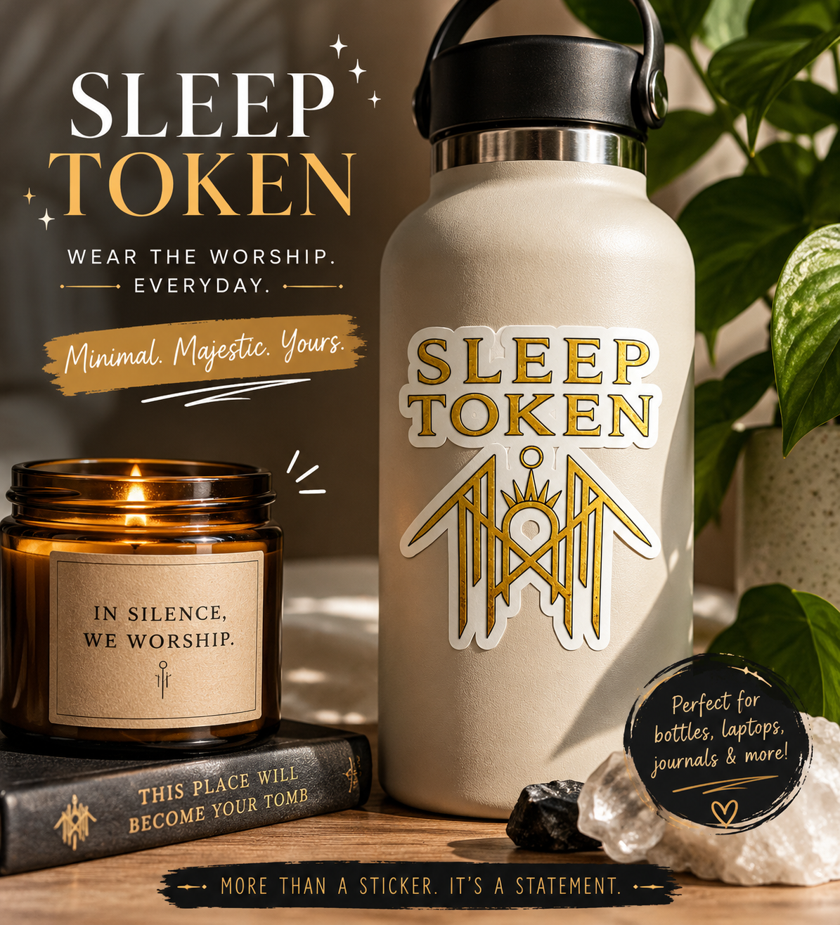 Sleep Token Inspired Sticker Pack Dark Signs Jaws Gothic Band Art Waterproof Vinyl Die Cut Decals Laptop Water Bottle Car Sticker Set