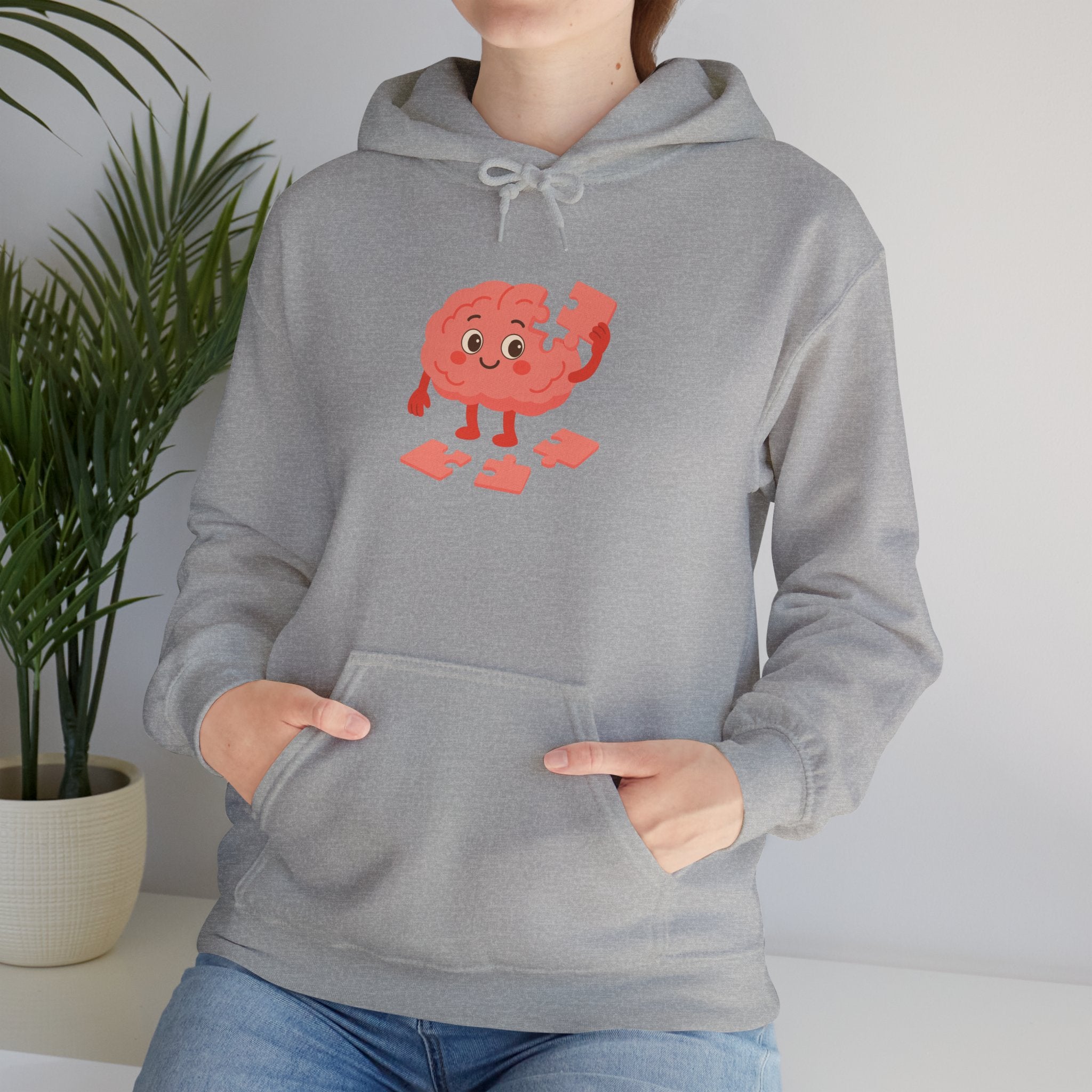 Mental Health Hoodie Brain Puzzle Sweatshirt Adult Hoodie Positive Mindset Hoodie Cozy Awareness Gift