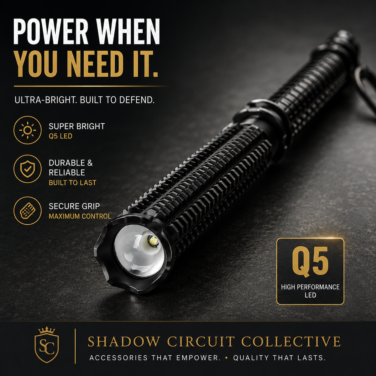 Stay Ready for Anything! Rechargeable baseball Tactical LED Flashlight with 3 Light Modes & USB Charging