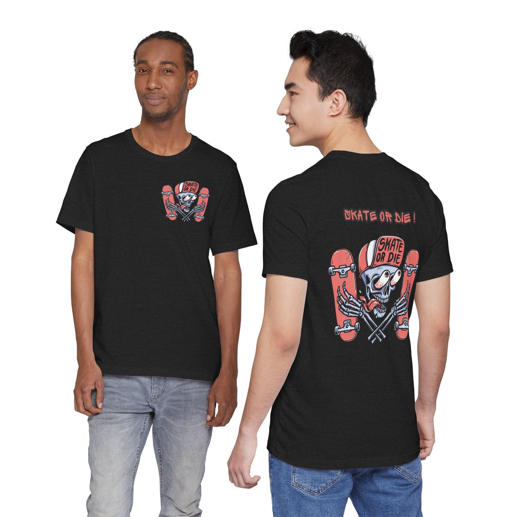 Skate Or Die Shirt Small Logo Front Skateboard Tee Skull Graphic Shirt Skater Streetwear Gift For Skaters Unisex Cotton Tee