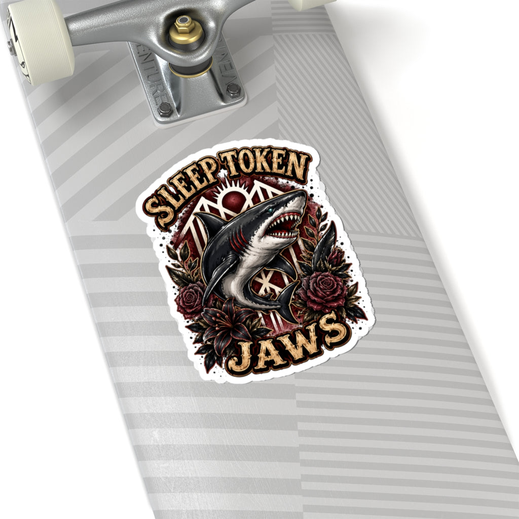 Sleep Token Jaws Sticker Shark Vinyl Decal Waterproof Laptop Sticker Water Bottle Decal Metal Music Fan Gift Gothic Tattoo Style Sticker
