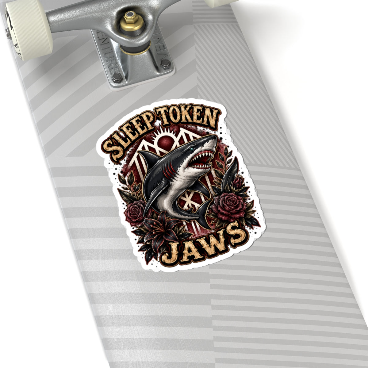 Sleep Token Jaws Sticker Shark Vinyl Decal Waterproof Laptop Sticker Water Bottle Decal Metal Music Fan Gift Gothic Tattoo Style Sticker