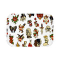 Traditional Tattoo Flash Bath Mat Retro Sailor Skull Rose Dagger Pattern