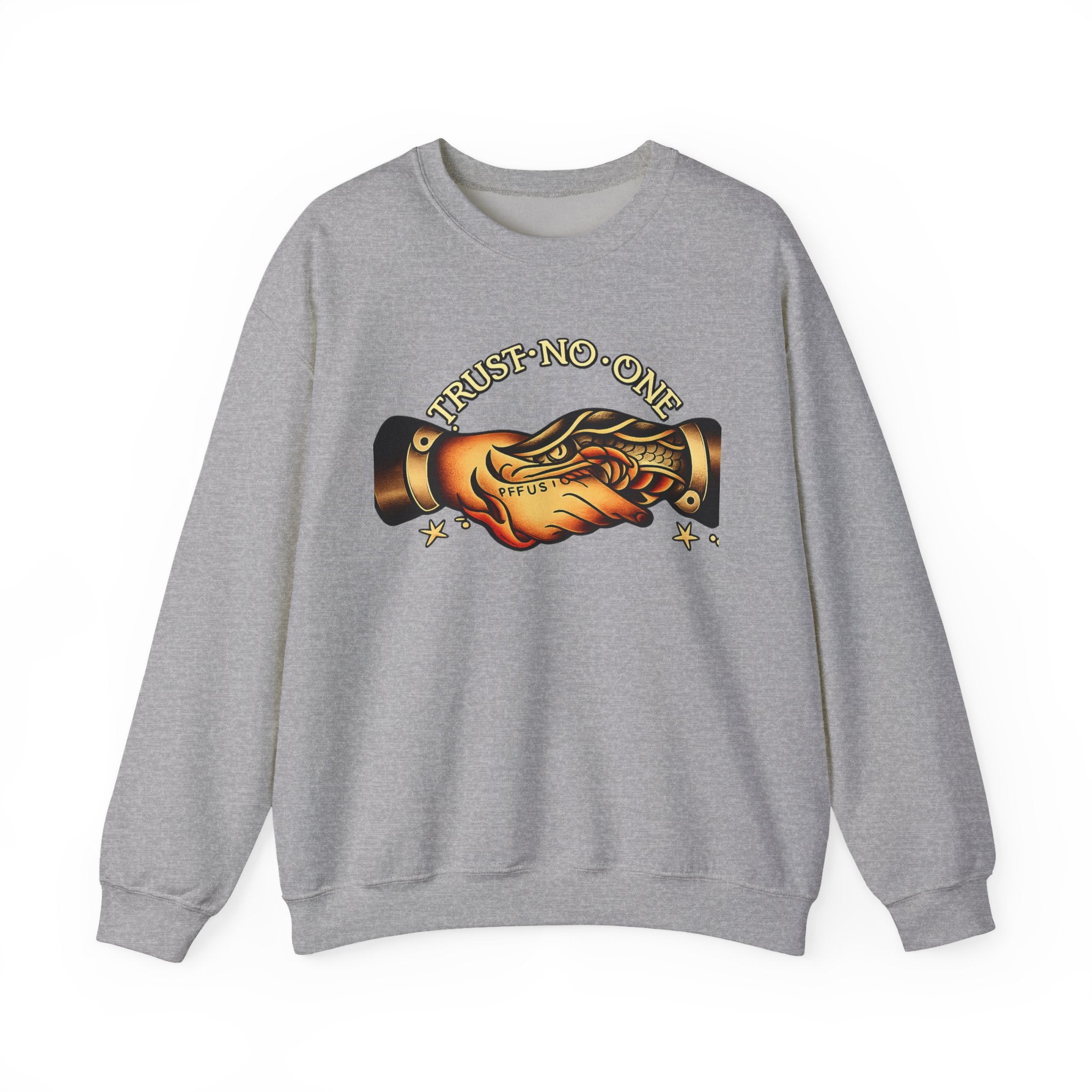 Trust No One Sweatshirt Vintage Tattoo Style Crewneck Retro Graphic Sweatshirt Alternative Streetwear Unisex Pullover Gift For Him Her