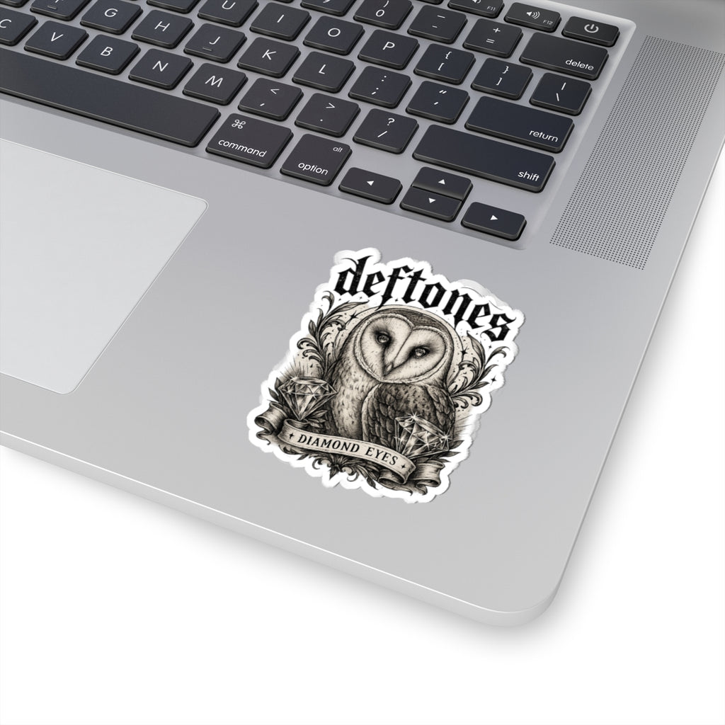 Deftones Diamond Eyes Sticker Gothic Owl Vinyl Decal Alternative Band Inspired Waterproof Laptop Water Bottle Sticker