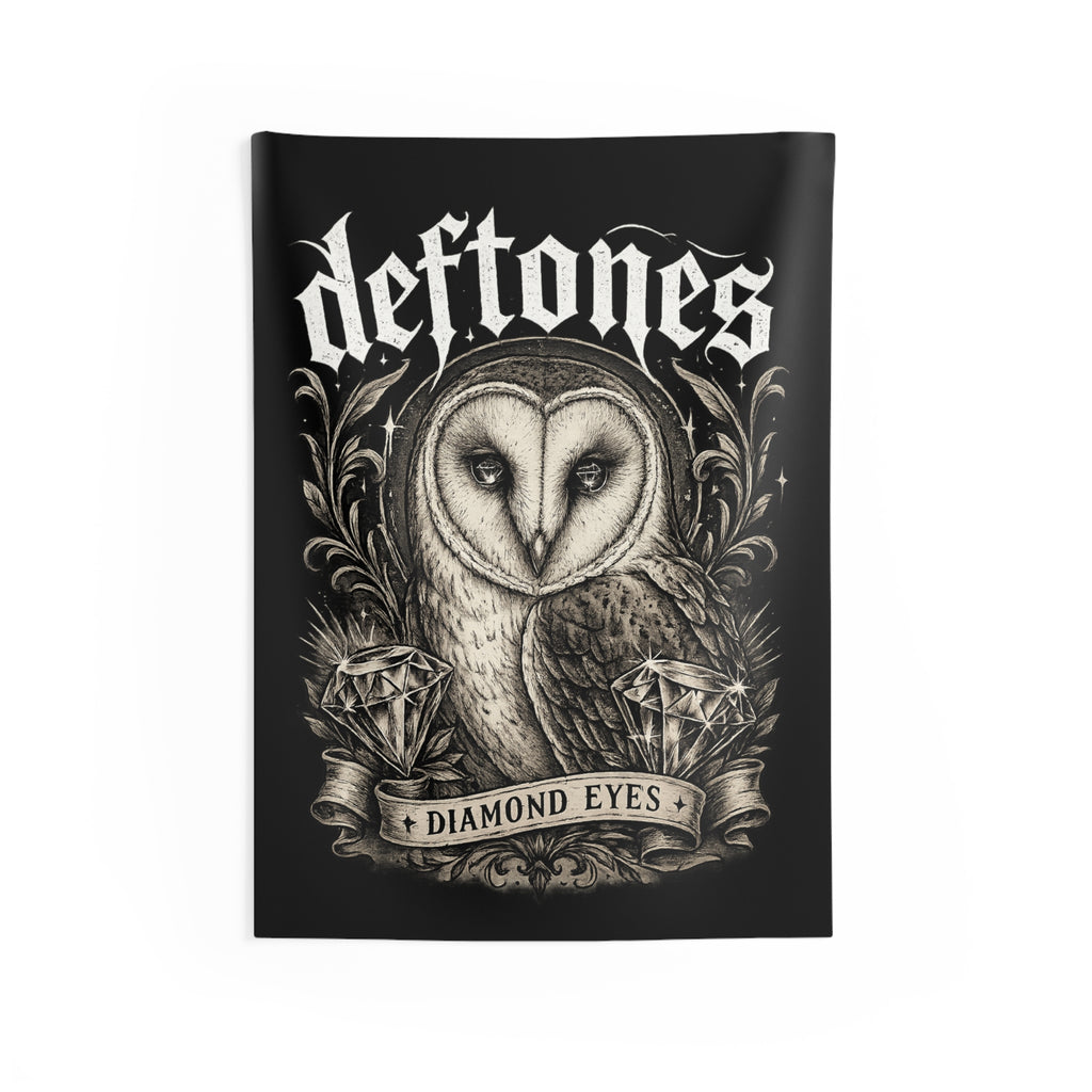 Deftones Diamond Eyes Tapestry Gothic Owl Wall Hanging Alternative Room Decor Dark Aesthetic Bedroom Dorm Music Room Tapestry