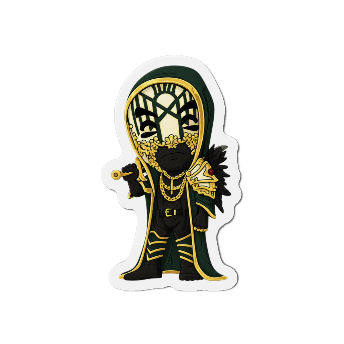 Vessel Gold Masked sleep token Die-Cut Magnet | Fantasy Wizard Refrigerator Magnet