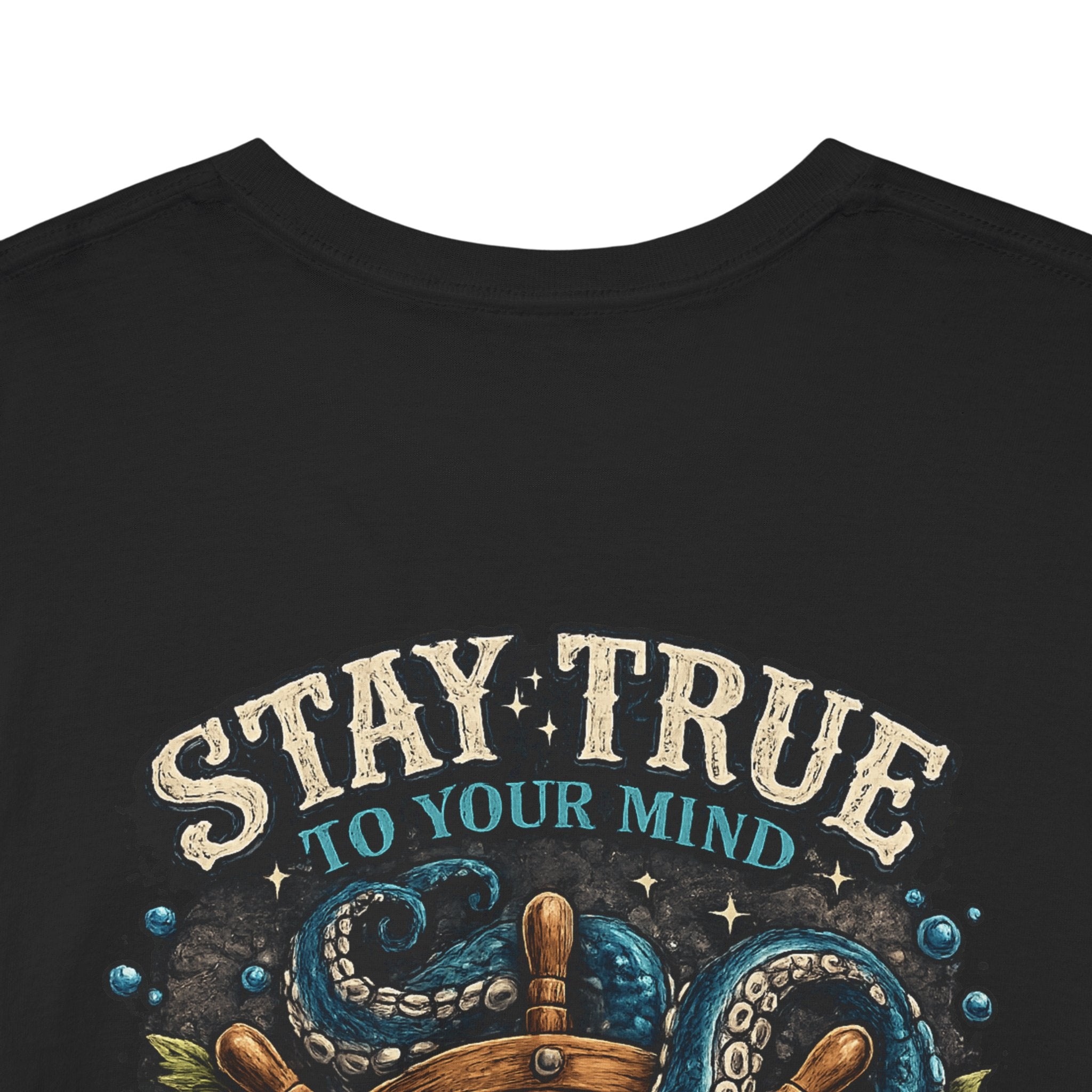 Stay True To Your Mind Nautical Compass Octopus Graphic T Shirt