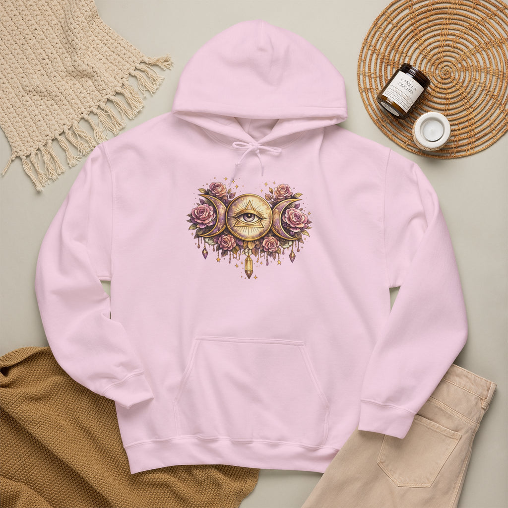 Mystical Third Eye Hoodie Celestial Moon Phase Sweatshirt Spiritual Aesthetic Hoodie Witchy Floral Pullover Boho Hoodie Cozy Sweatshirt