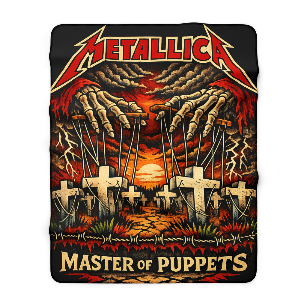 Master of Puppets Blanket Heavy Metal Throw Blanket Rock Band Inspired Fleece Blanket Gothic Home Decor Music Lover Gift Cozy Sofa Blanket