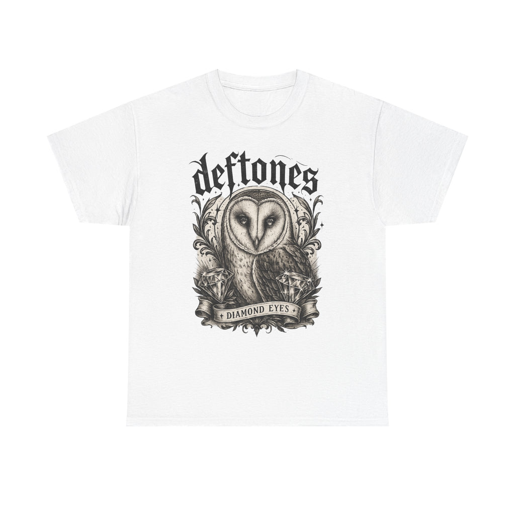 Deftones Diamond Eyes Owl Shirt Vintage Tattoo Style Band Tee Gothic Barn Owl Graphic T Shirt Alternative Streetwear Unisex Tee