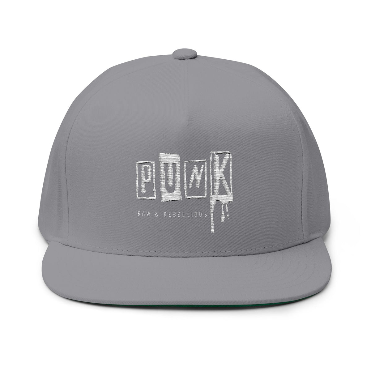 Punk Snapback Hat Embroidered Flat Bill Cap Streetwear Hat Rock Music Hat Skater Cap Distressed Punk Hat Unisex Snapback