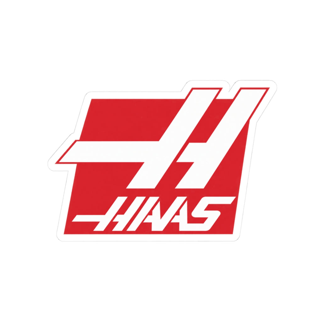 Haas Racing Logo Kiss-Cut Sticker — Red Motorsport Laptop Decal