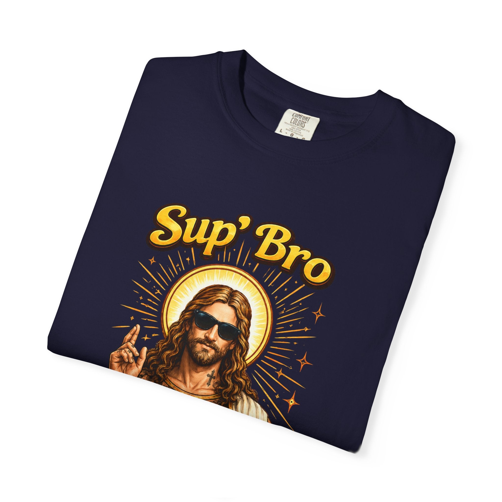 Sup Bro Tattoo Jesus Graphic Tee Funny Faith Tee Edgy Christian Graphic T Shirt Unisex Oversized Aesthetic Tee Viral TikTok Style