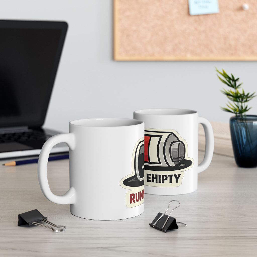 Running On Empty Mug Funny Anxiety Coffee Cup Mental Health Humor Mug Low Battery Mug Overthinking Gift Caffeine Mug Office Coffee Cup