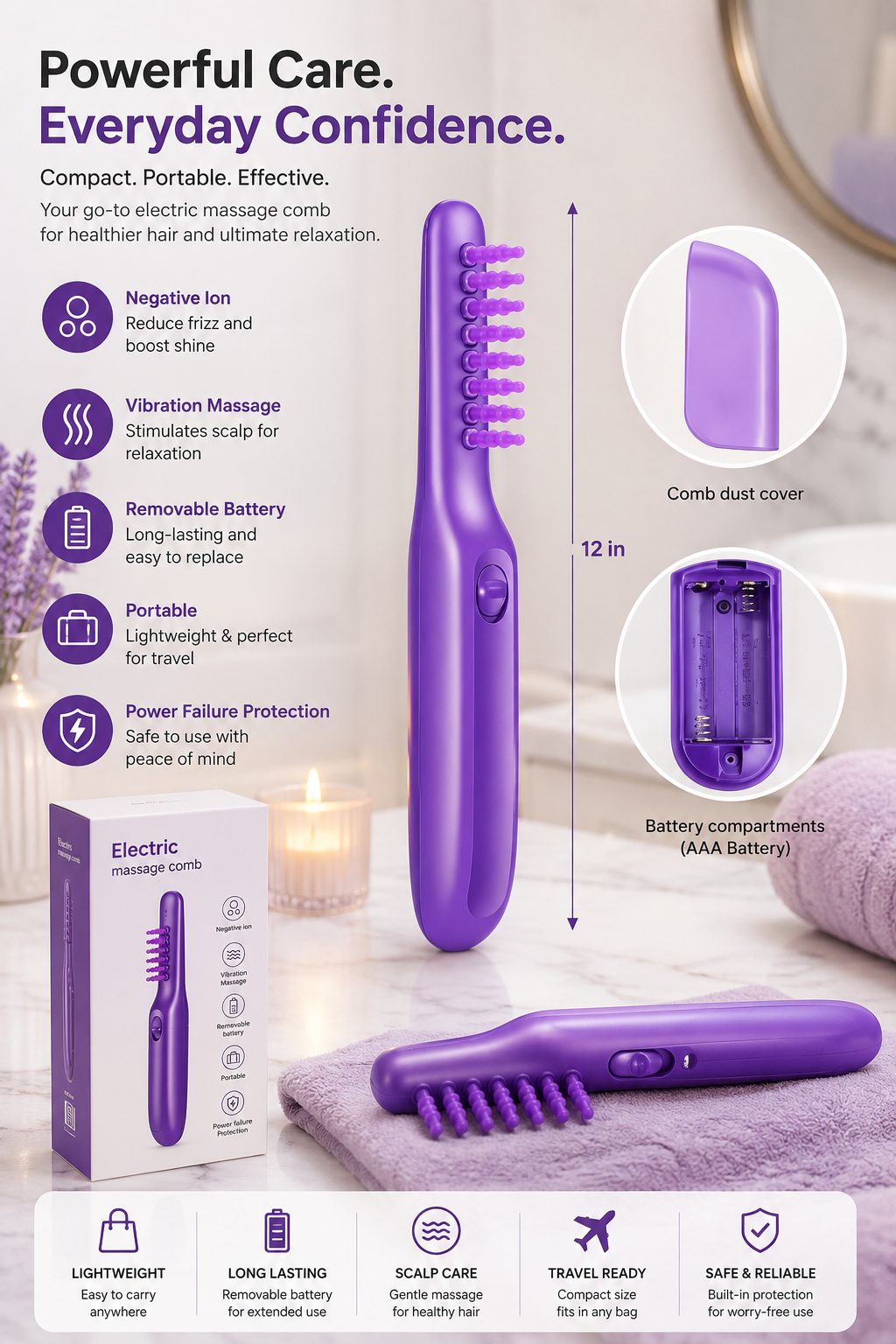 Electric Detangling Brush Scalp Massage Hair Brush
