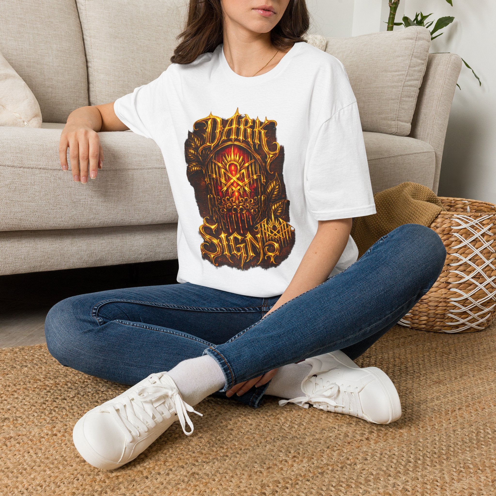 DARK SIGN Gothic Graphic T Shirt Red Alternative Streetwear Heavy Metal Aesthetic Tee Dark Fantasy Shirt Unisex Punk Grunge Apparel