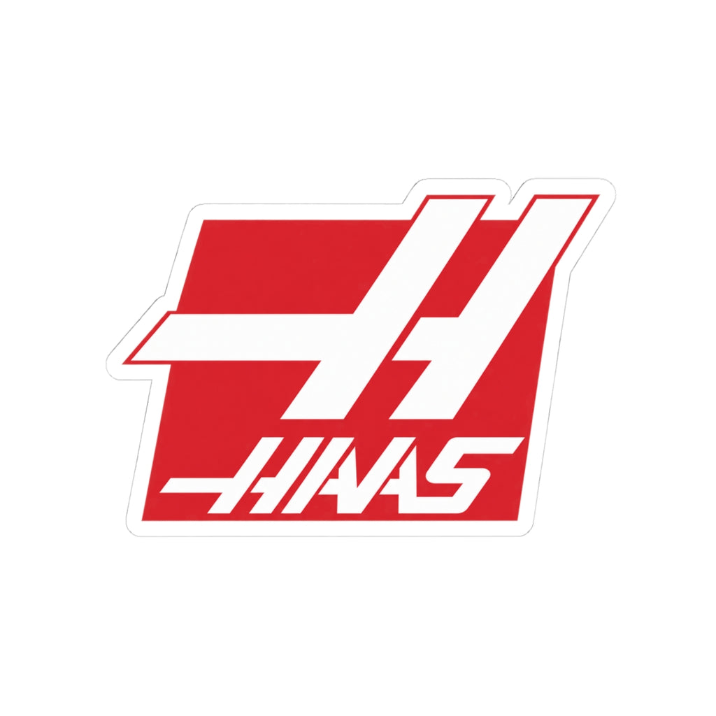 Haas Racing Logo Kiss-Cut Sticker — Red Motorsport Laptop Decal