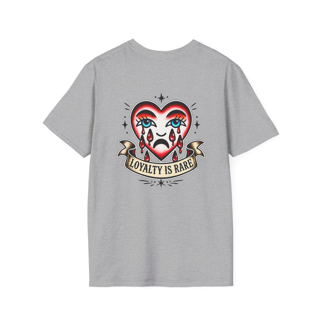 Loyalty Is Rare Graphic Tattoo Inspired Streetwear Shirt Retro Crying Heart Tee Edgy Unisex T Shirt Alternative Fashion  Emotional Graphic