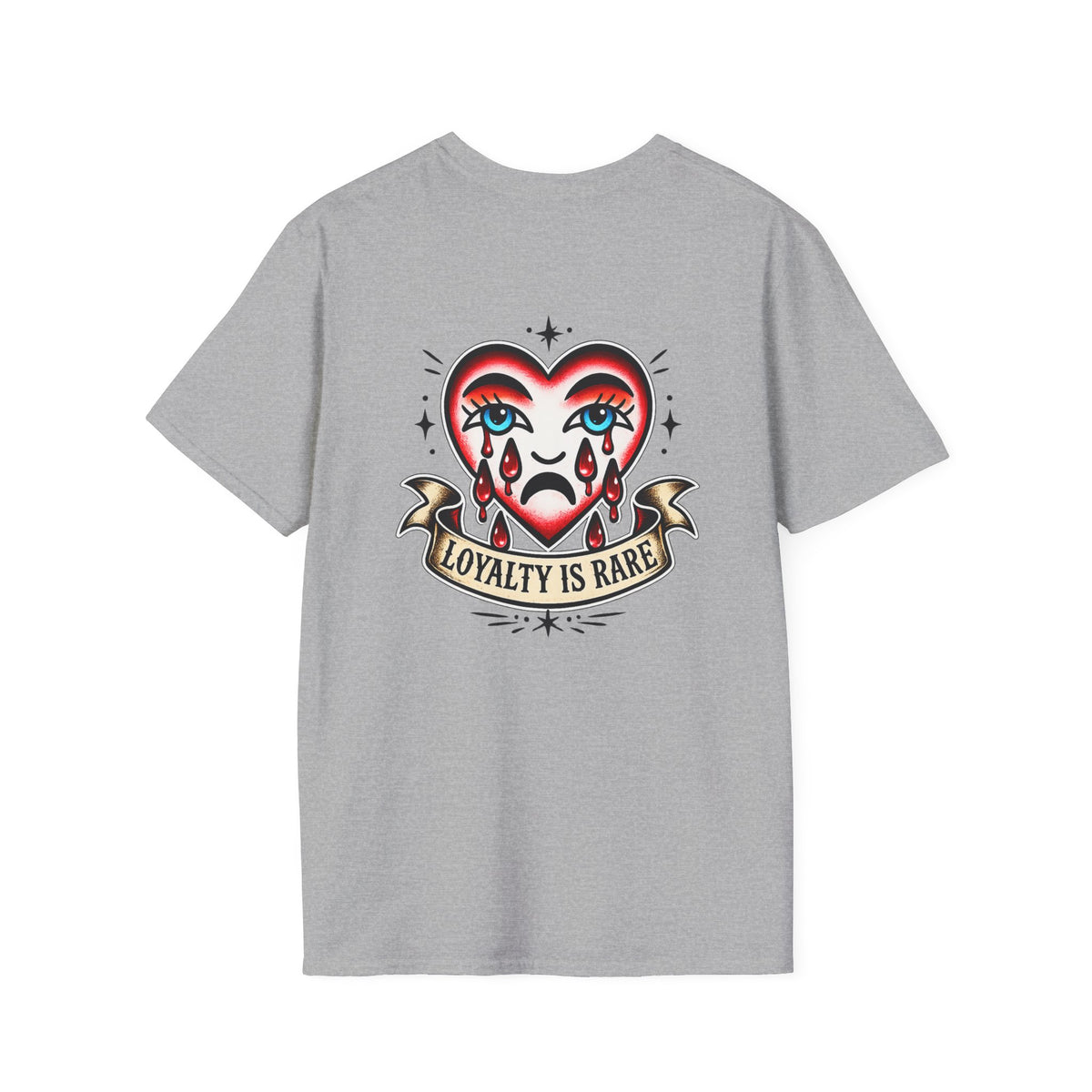 Loyalty Is Rare Graphic Tattoo Inspired Streetwear Shirt Retro Crying Heart Tee Edgy Unisex T Shirt Alternative Fashion  Emotional Graphic