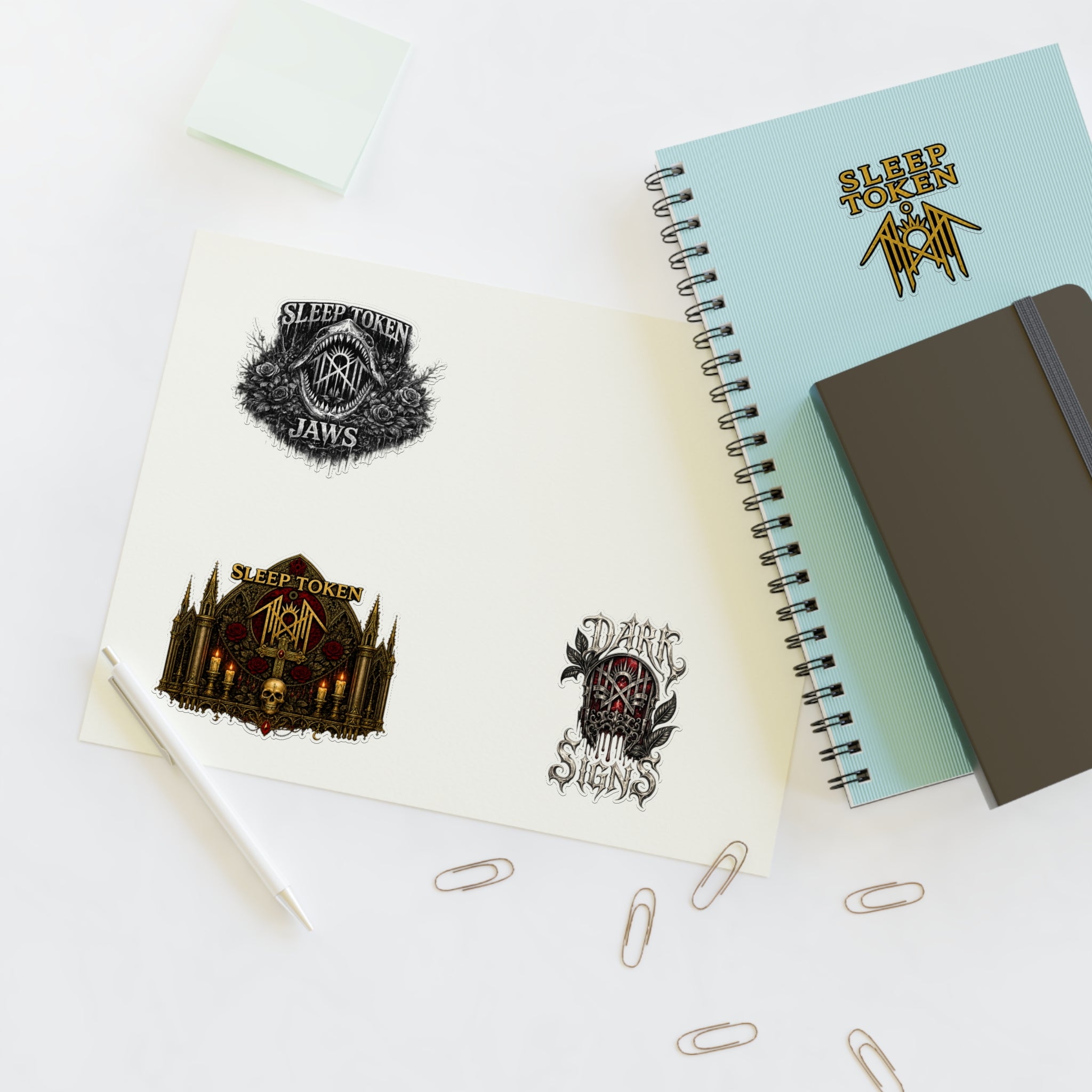 Sleep Token Inspired Die Cut Sticker Sheet | Waterproof Vinyl Stickers for Laptop Water Bottle Journal Car Decal