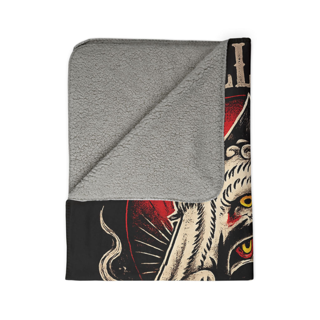 Not All Smiles Are Innocent Sherpa Blanket Gothic Wolf Throw Tattoo Style Blanket Dark Aesthetic Cozy Plush Blanket Alternative Home Decor