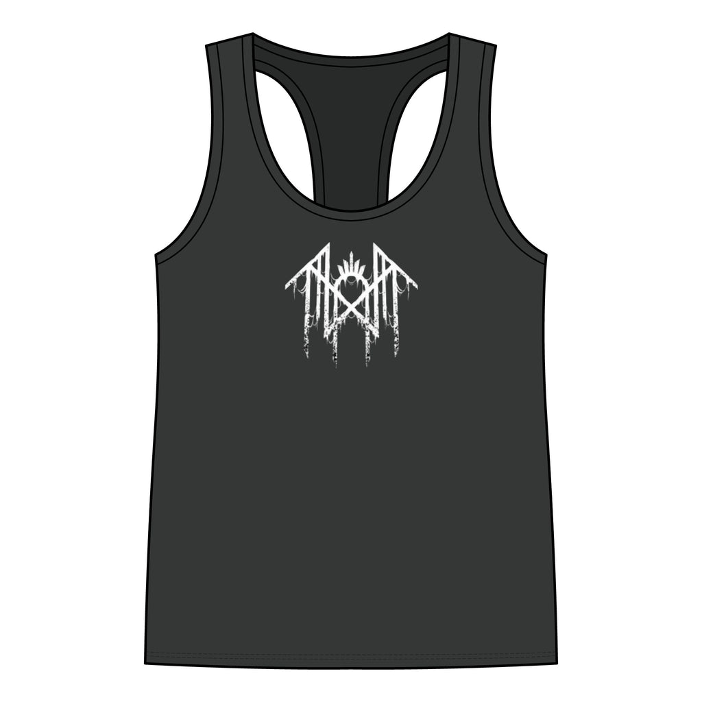Worship Gothic Racerback Tank Top | Women’s Alternative Moon Graphic Shirt | Front & Back Print Tank