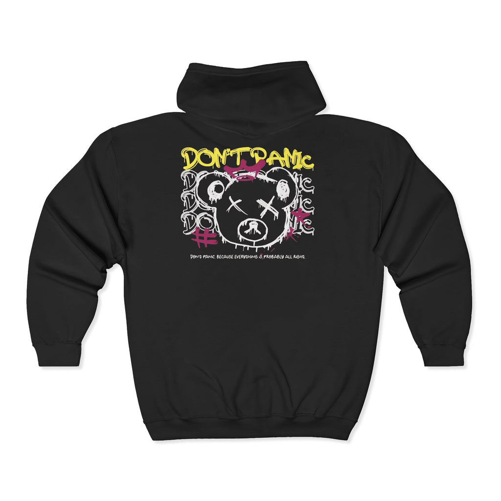 Don’t Panic Urban Street Style Zip-Up Hoodie | Graphic Streetwear Jacket