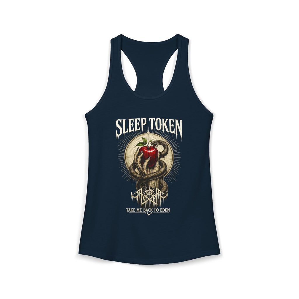 Sleep Token Inspired Womens Racerback Tank Gothic Snake Apple Graphic Shirt Alternative Concert Outfit Take Me Back To Eden Top