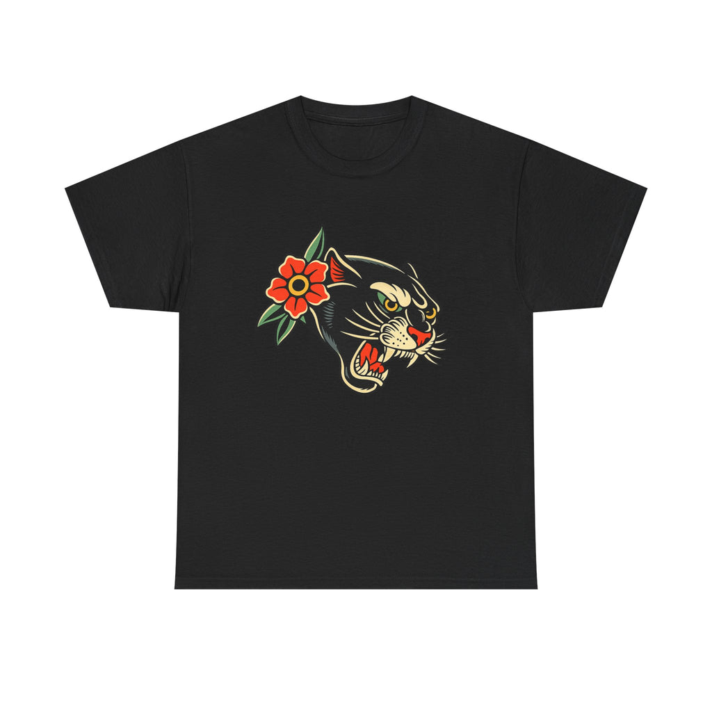 Vintage Black Panther Tattoo Shirt Traditional Panther Graphic Tee Retro Tattoo Style Unisex Streetwear Alternative Fashion Tee