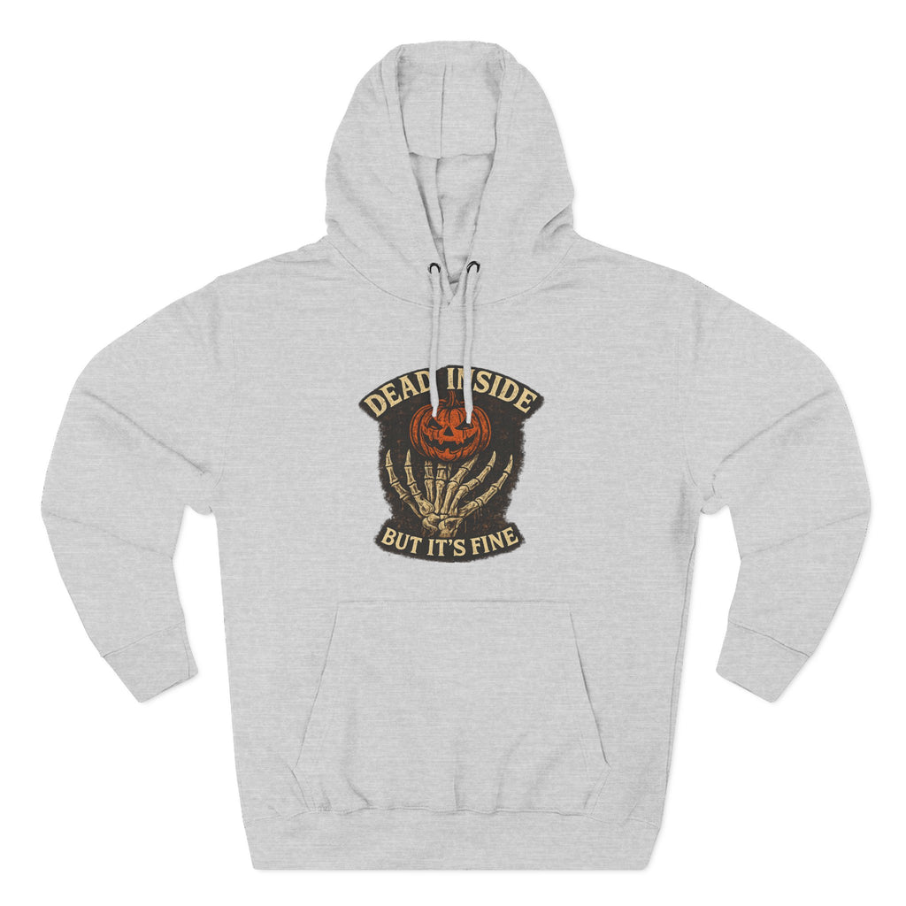 Hoodie — 'Dead Inside But It's Fine' Pumpkin Patch Goth Pullover