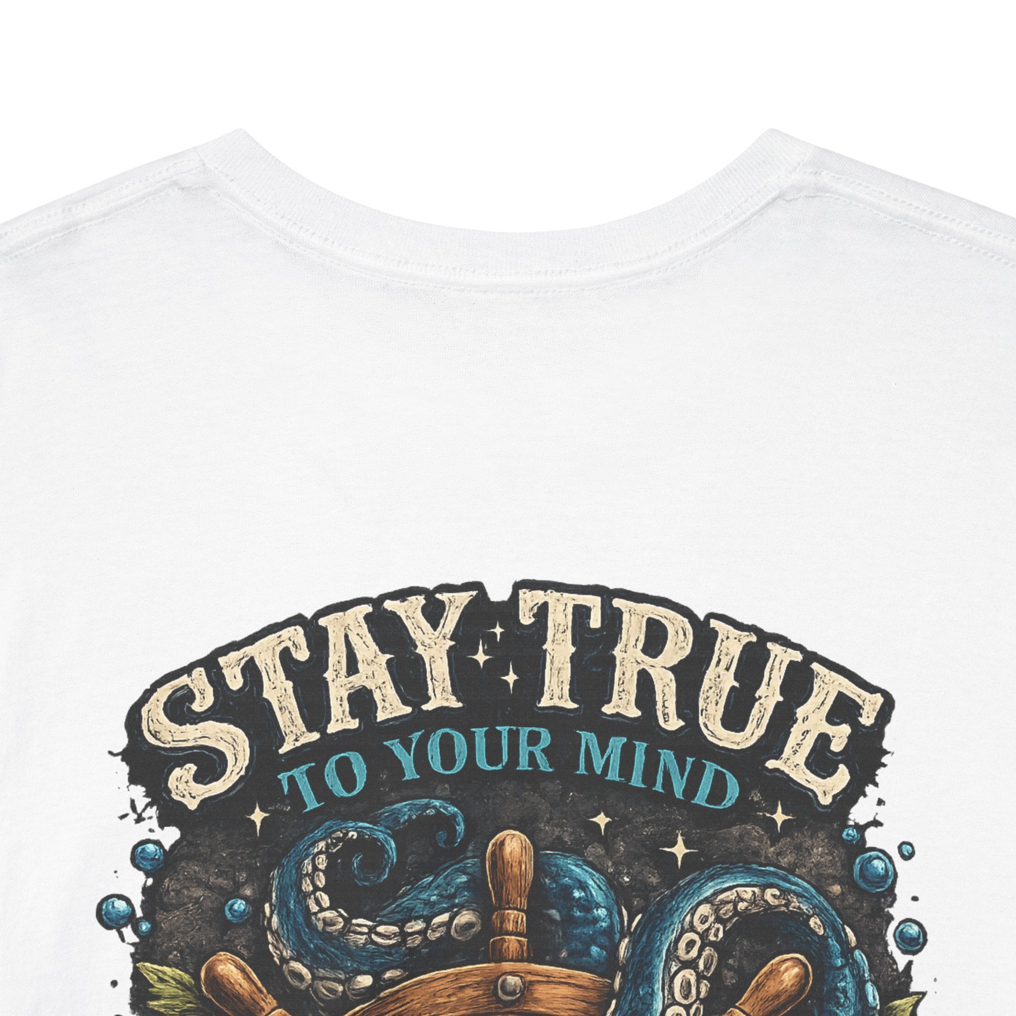 Stay True To Your Mind Nautical Compass Octopus Graphic T Shirt