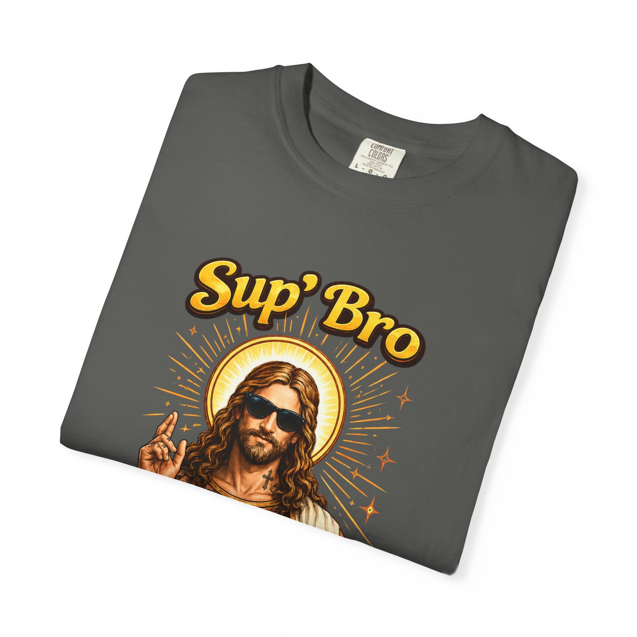 Sup Bro Tattoo Jesus Graphic Tee Funny Faith Tee Edgy Christian Graphic T Shirt Unisex Oversized Aesthetic Tee Viral TikTok Style