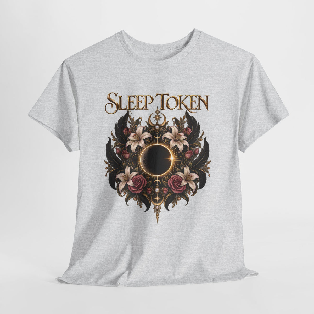 Sleep Token floral eclipse T-Shirt | band logo tee, gothic floral design