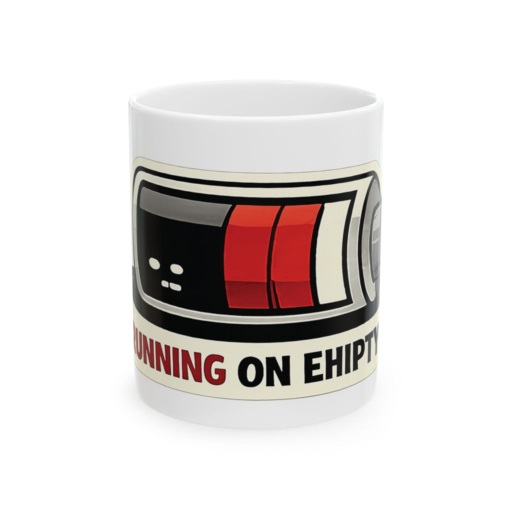 Running On Empty Mug Funny Anxiety Coffee Cup Mental Health Humor Mug Low Battery Mug Overthinking Gift Caffeine Mug Office Coffee Cup