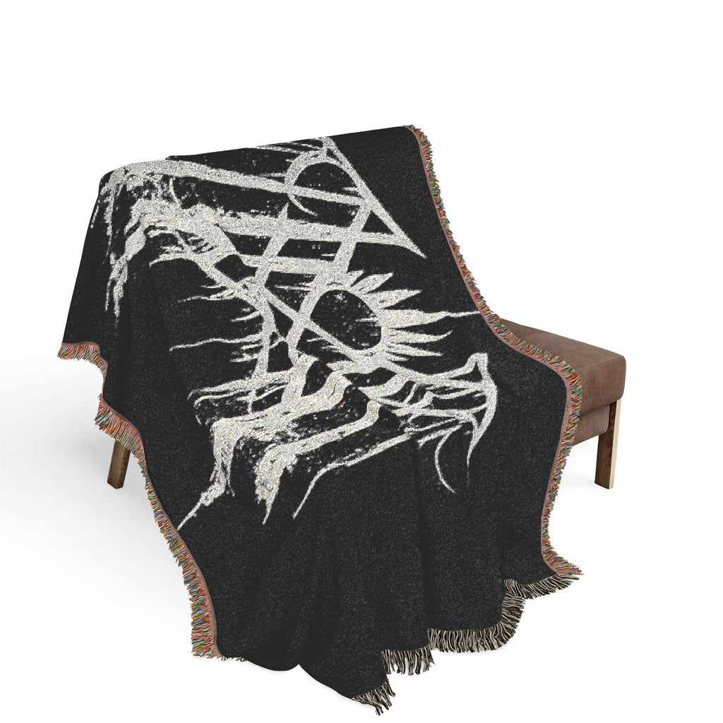 Gothic Woven Blanket Alternative Home Decor Dark Academia Throw Emo Gothic Couch Blanket Black Woven Throw Grunge Room Decor