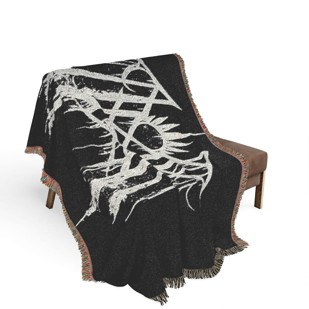 Gothic Woven Blanket Alternative Home Decor Dark Academia Throw Emo Gothic Couch Blanket Black Woven Throw Grunge Room Decor