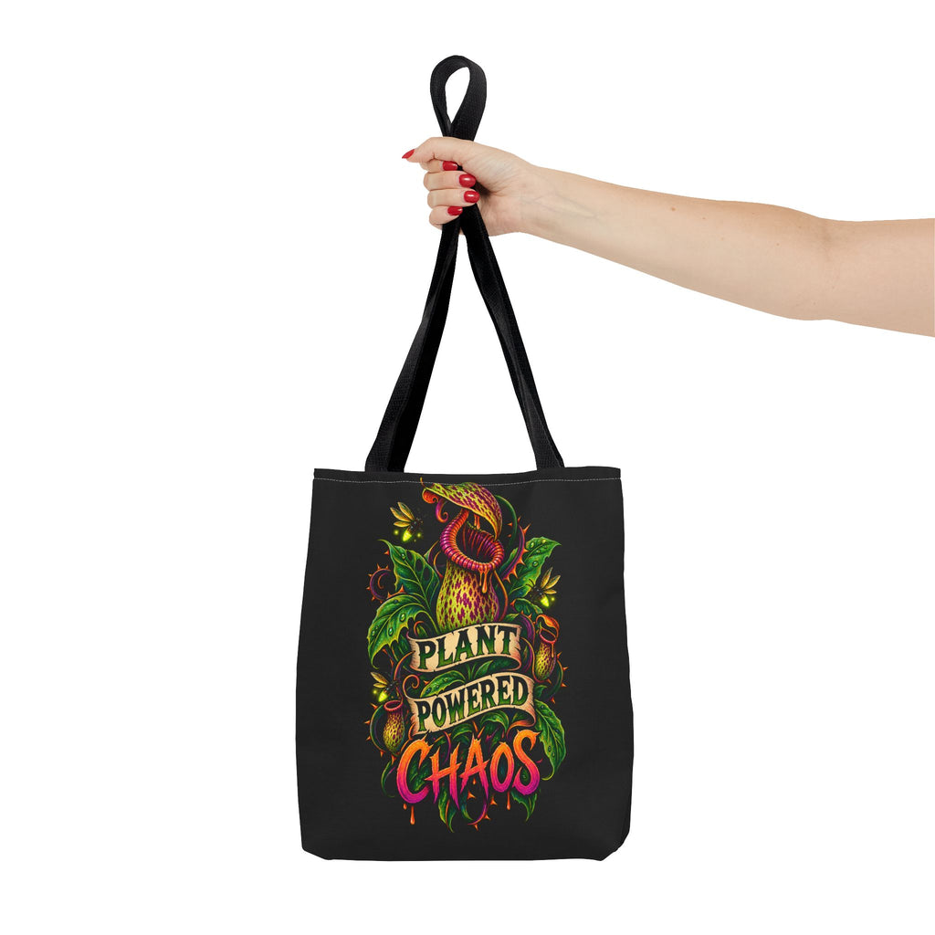 Plant Powered Chaos Tote Bag | Carnivorous Pitcher Plant Illustration