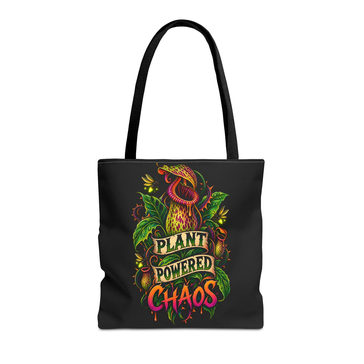 Plant Powered Chaos Tote Bag | Carnivorous Pitcher Plant Illustration