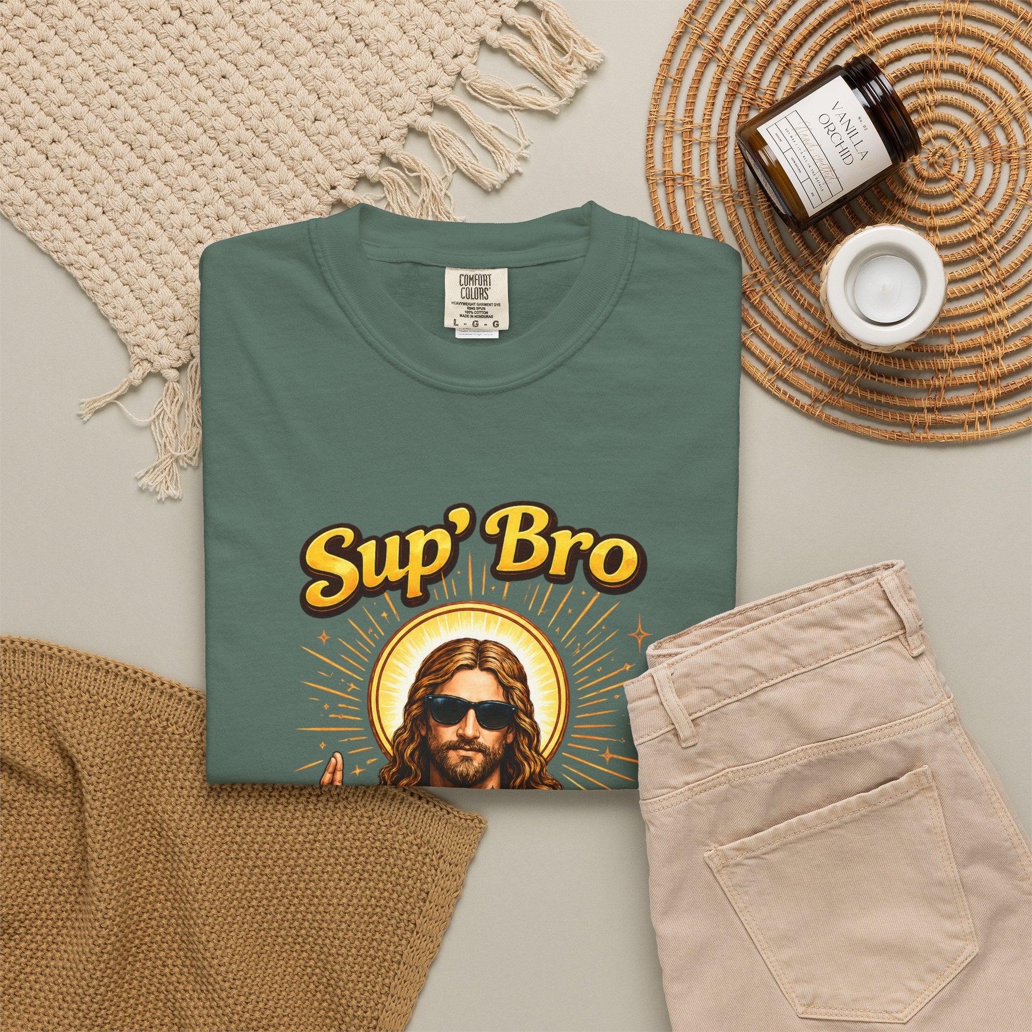 Sup Bro Tattoo Jesus Graphic Tee Funny Faith Tee Edgy Christian Graphic T Shirt Unisex Oversized Aesthetic Tee Viral TikTok Style