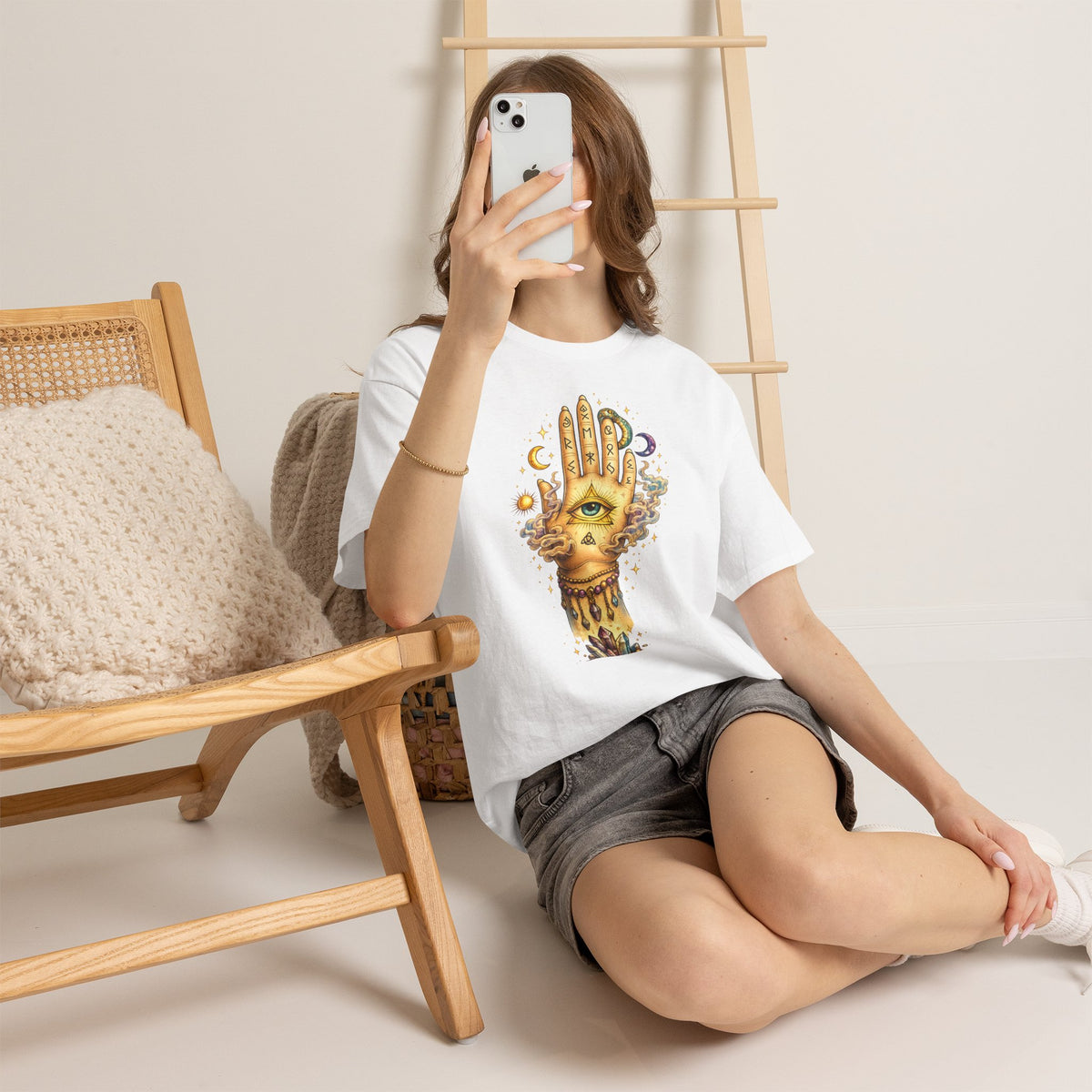 Mystical Hand Graphic Tee Boho Spiritual Shirt Celestial Eye T Shirt Witchy Aesthetic Unisex Graphic Tee Trendy Festival Clothing