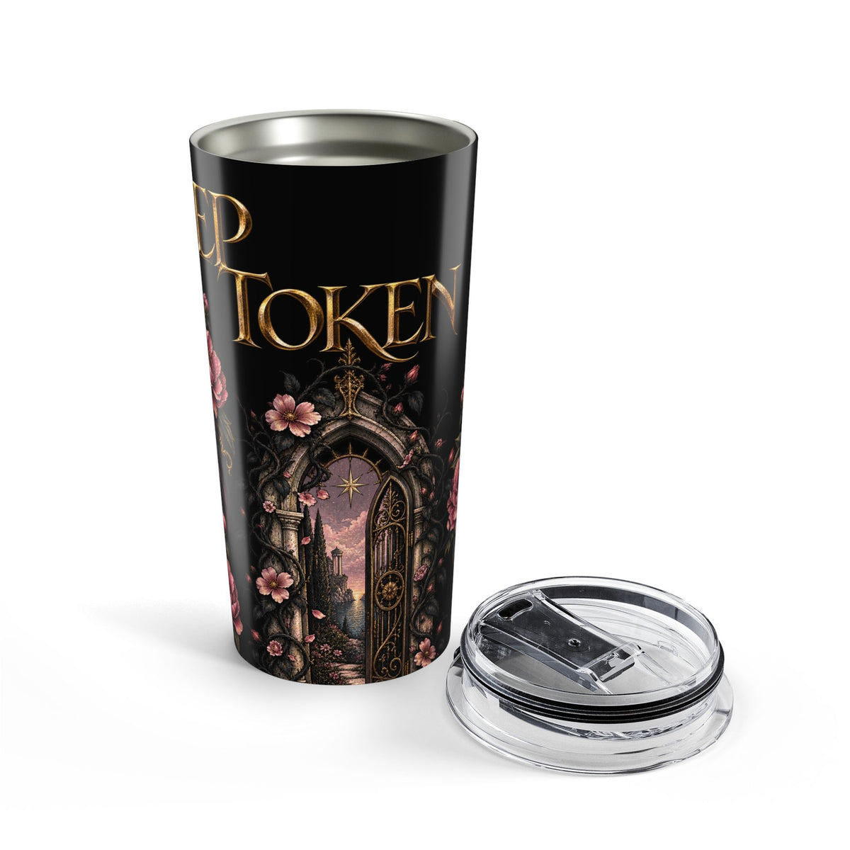 Sleep Token Secret Garden Door Tumbler 20oz | Floral Archway, Gothic Fantasy