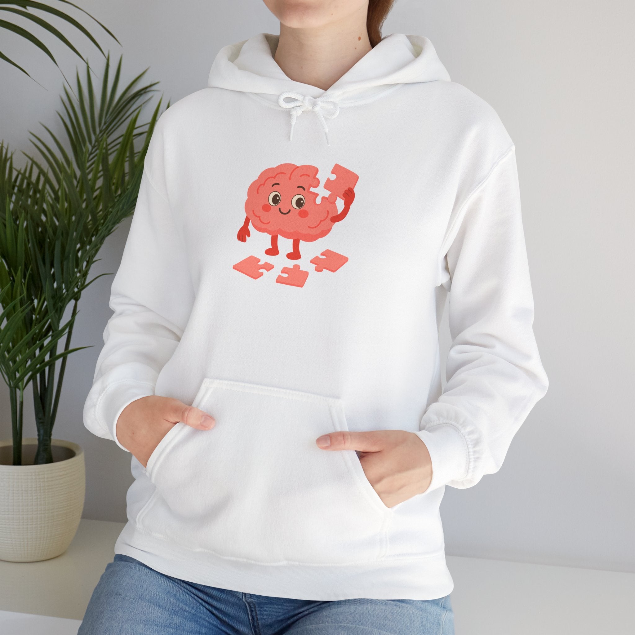 Mental Health Hoodie Brain Puzzle Sweatshirt Adult Hoodie Positive Mindset Hoodie Cozy Awareness Gift