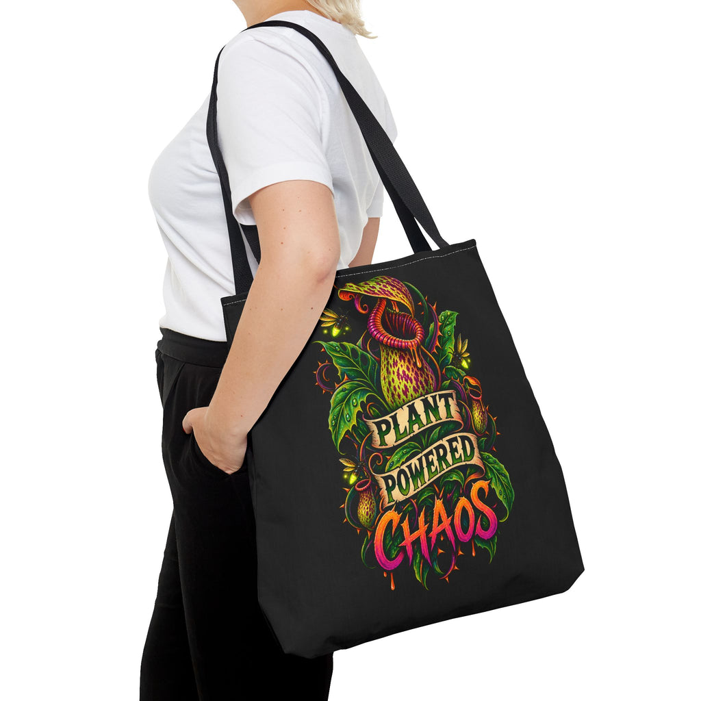 Plant Powered Chaos Tote Bag | Carnivorous Pitcher Plant Illustration