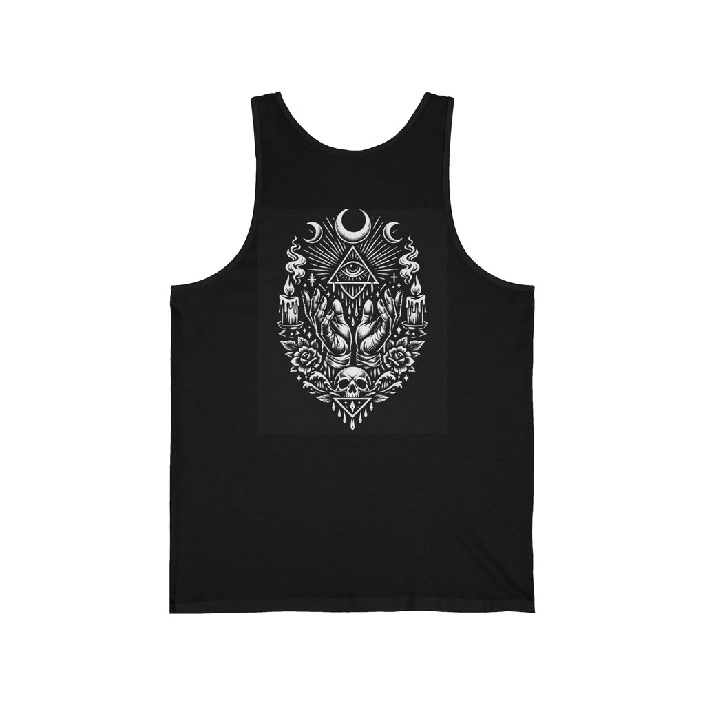 Black Cloth  Skull Floral Tank — Mystic Moon Witchy Graphic Tank Top