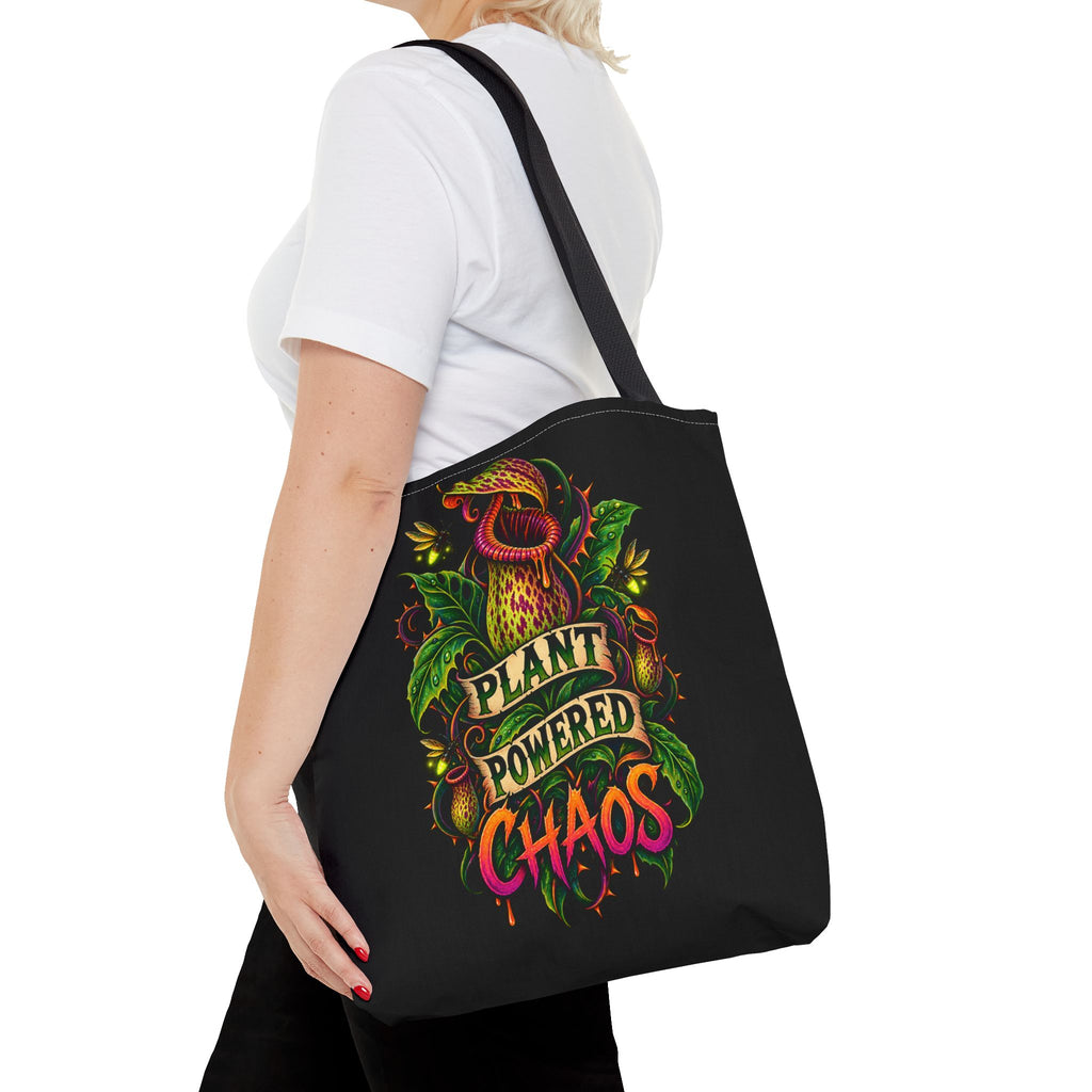 Plant Powered Chaos Tote Bag | Carnivorous Pitcher Plant Illustration