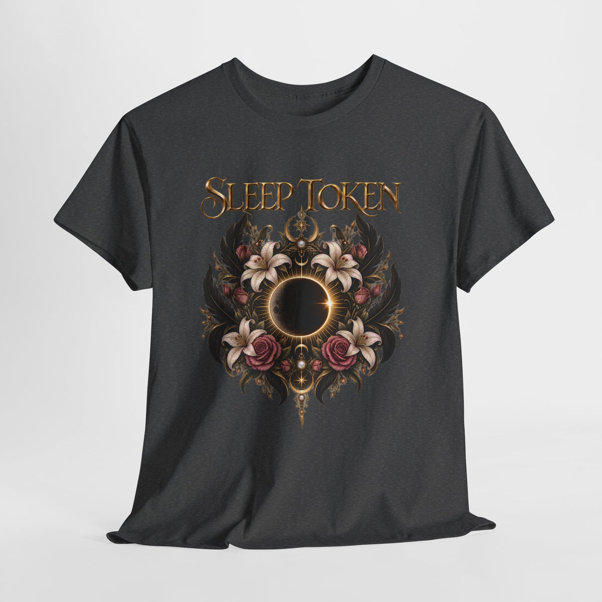 Sleep Token floral eclipse T-Shirt | band logo tee, gothic floral design
