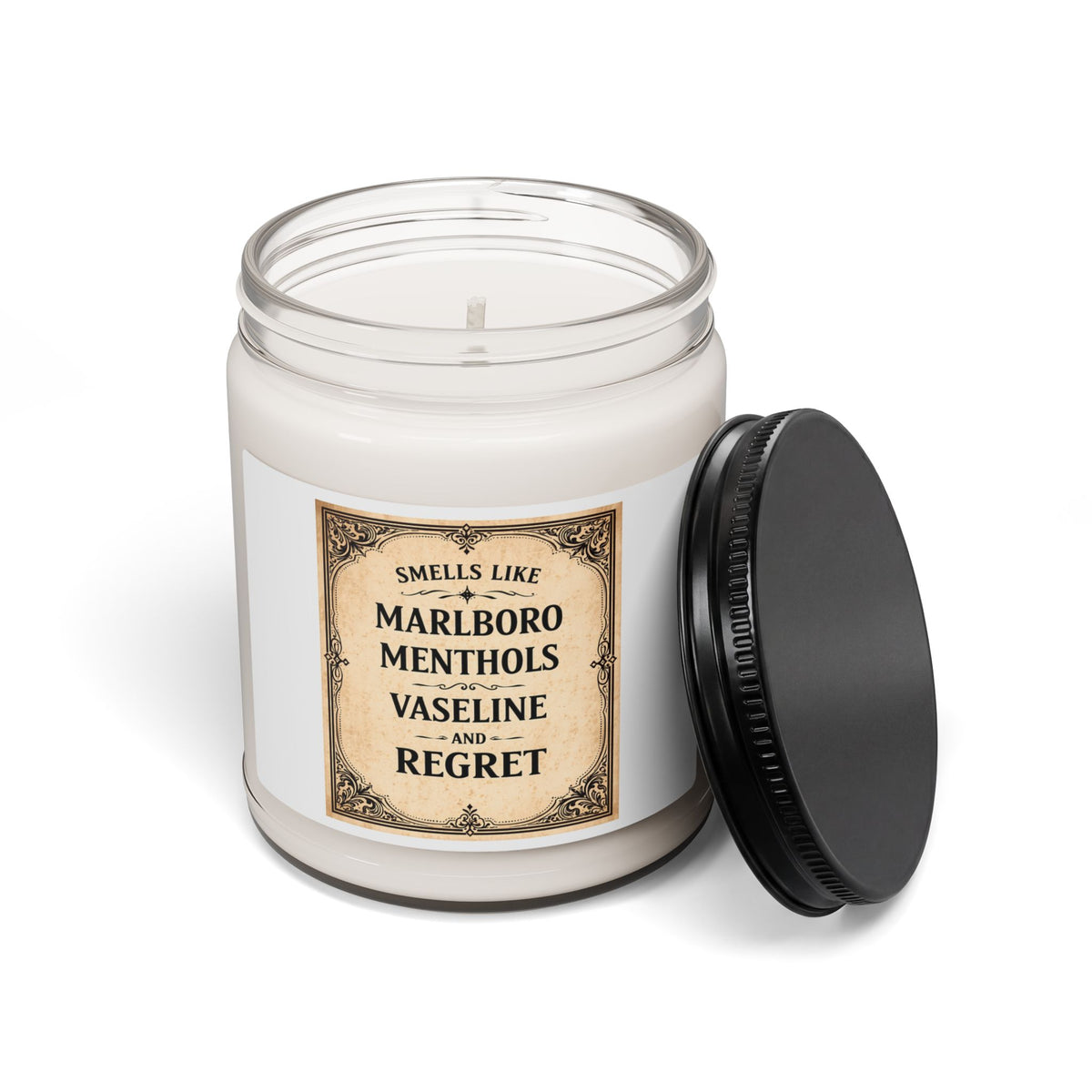 Funny Soy Candle | Smells Like Marlboro Menthols Vaseline and Regret | Adult Humor Gift | Gag Gift for Her Him | Sarcastic Candle 9oz